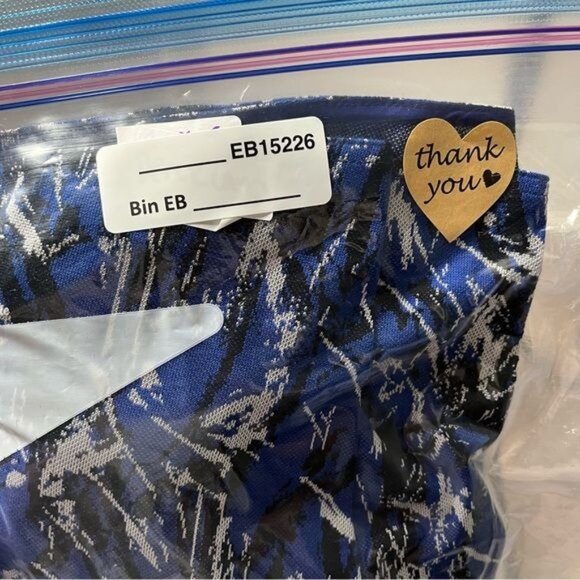 Derek Lam New York v-neck blue and black abstract print swing knit dress size 6 - Picture 12 of 12